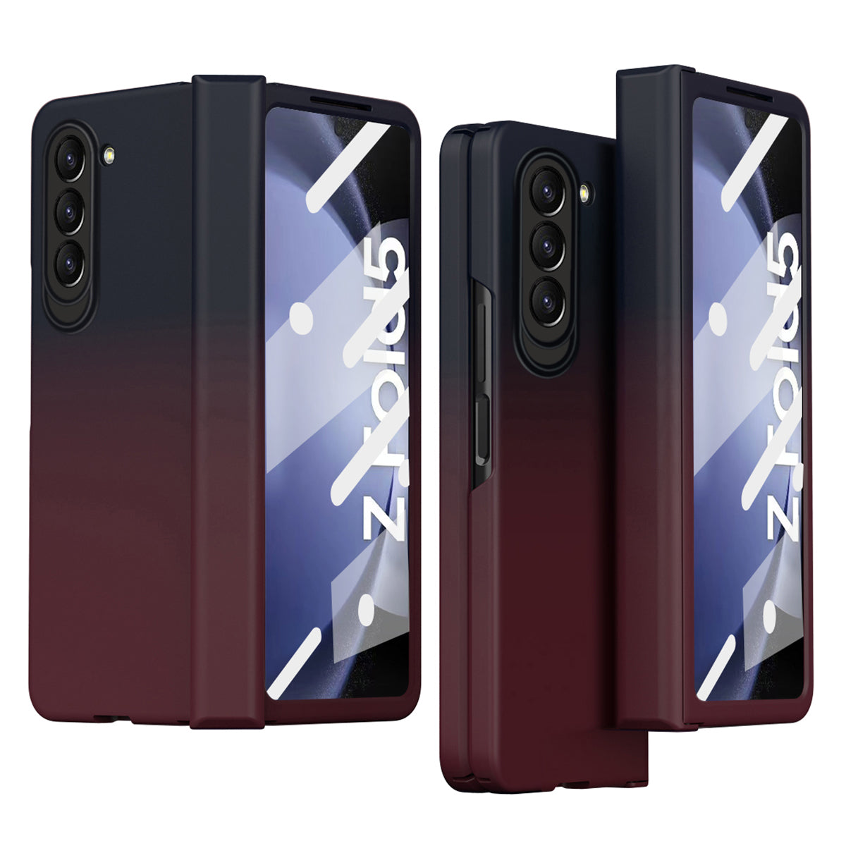 For Samsung Galaxy Z Fold5 5G Gradient Color PC Phone Case Hinge Protection Cover with Tempered Glass Film For Samsung Galaxy Z Fold5 5G Gradient Color PC Phone Case Hinge Protection Cover with Tempered Glass Film